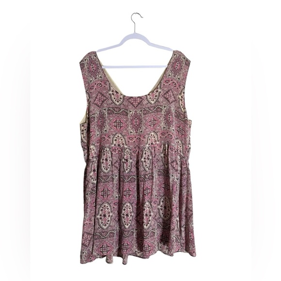 Seven7 Women’s 100% Silk Tunic Blouse | Geometric Print With Beaded Detail | XXL - Picture 6 of 6